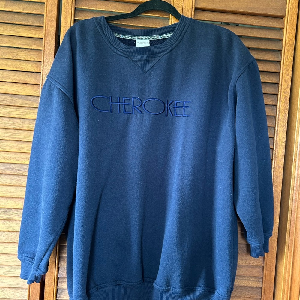 Vintage Cherokee Men's Navy Sweater